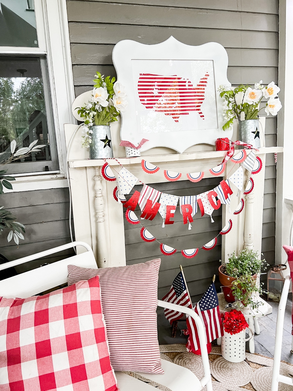 Easy Patriotic Outdoor Decorating. Give your home extra curb appeal with these easy DIY patriotic porch and patio ideas! 