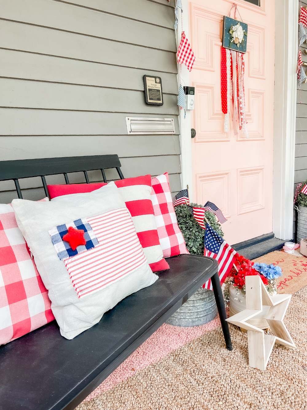 Easy Patriotic Outdoor Decorating. Give your home extra curb appeal with these easy DIY patriotic porch and patio ideas! 