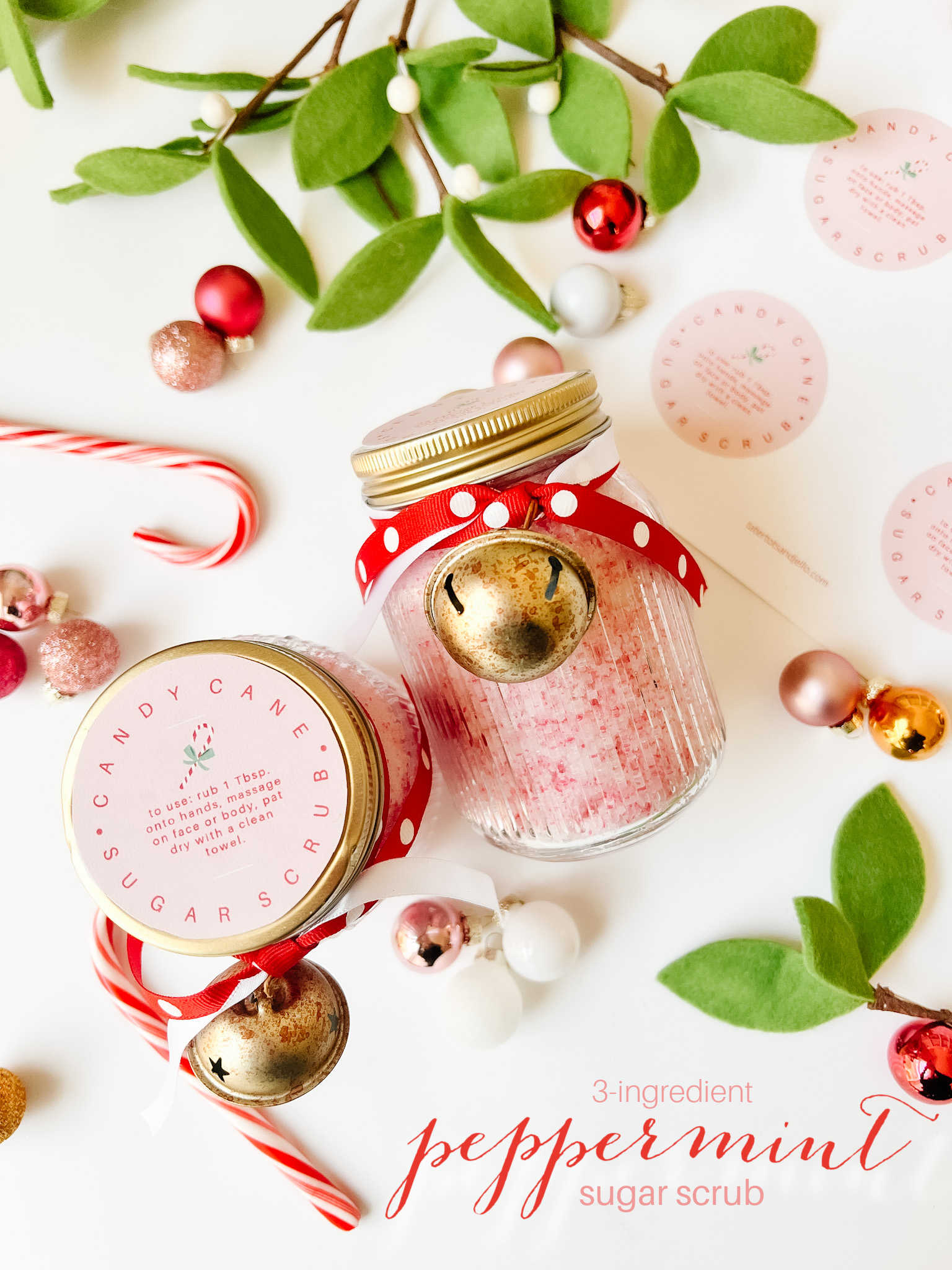 3-Ingredient Candy Cane Sugar Scrub