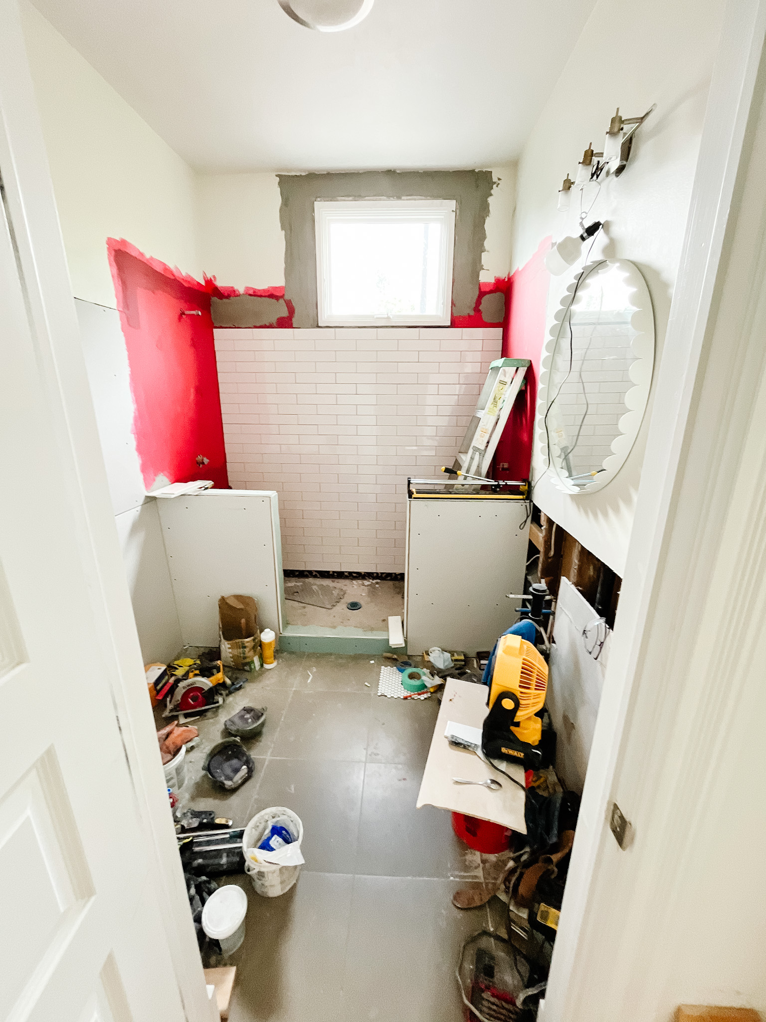 Bathroom 2 weeks into remodel 