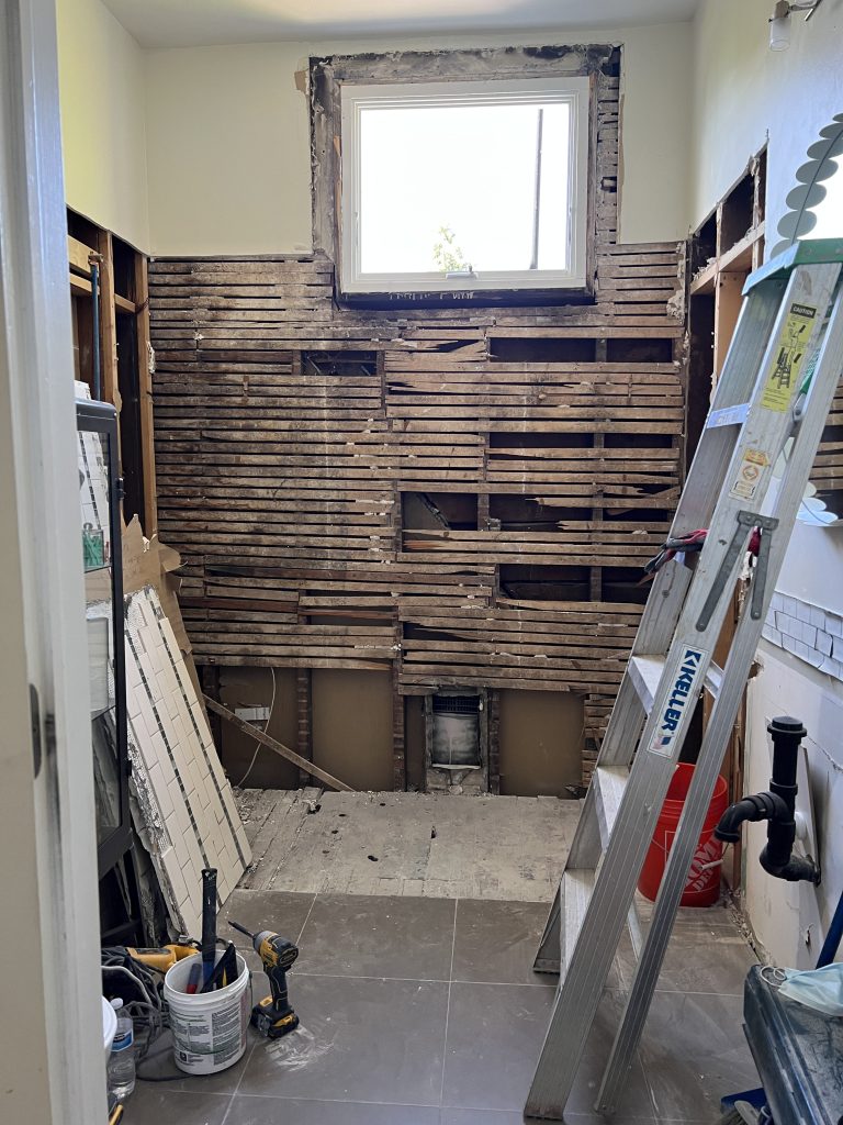 Bathroom remodel during reno 