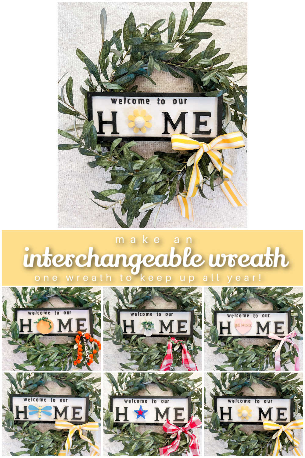 Year round interchangeable wreath