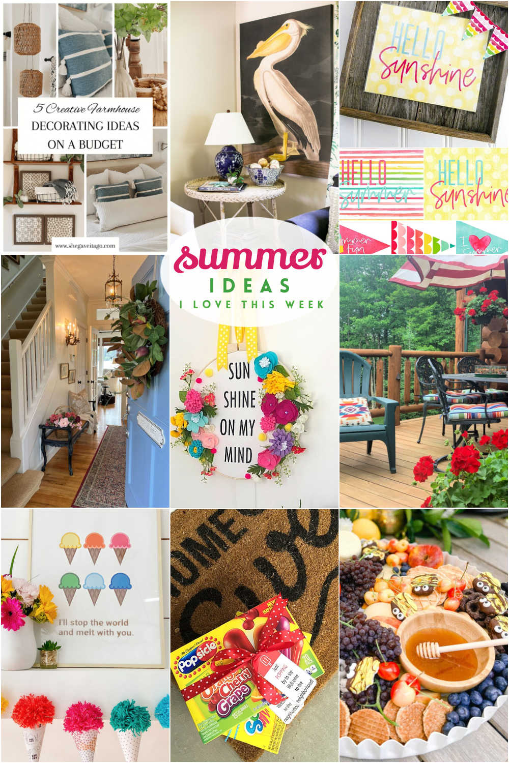 Summer Ideas I Love This Week! Enjoy summer to the fullest with these budget-friendly decorating and entertaining ideas! 