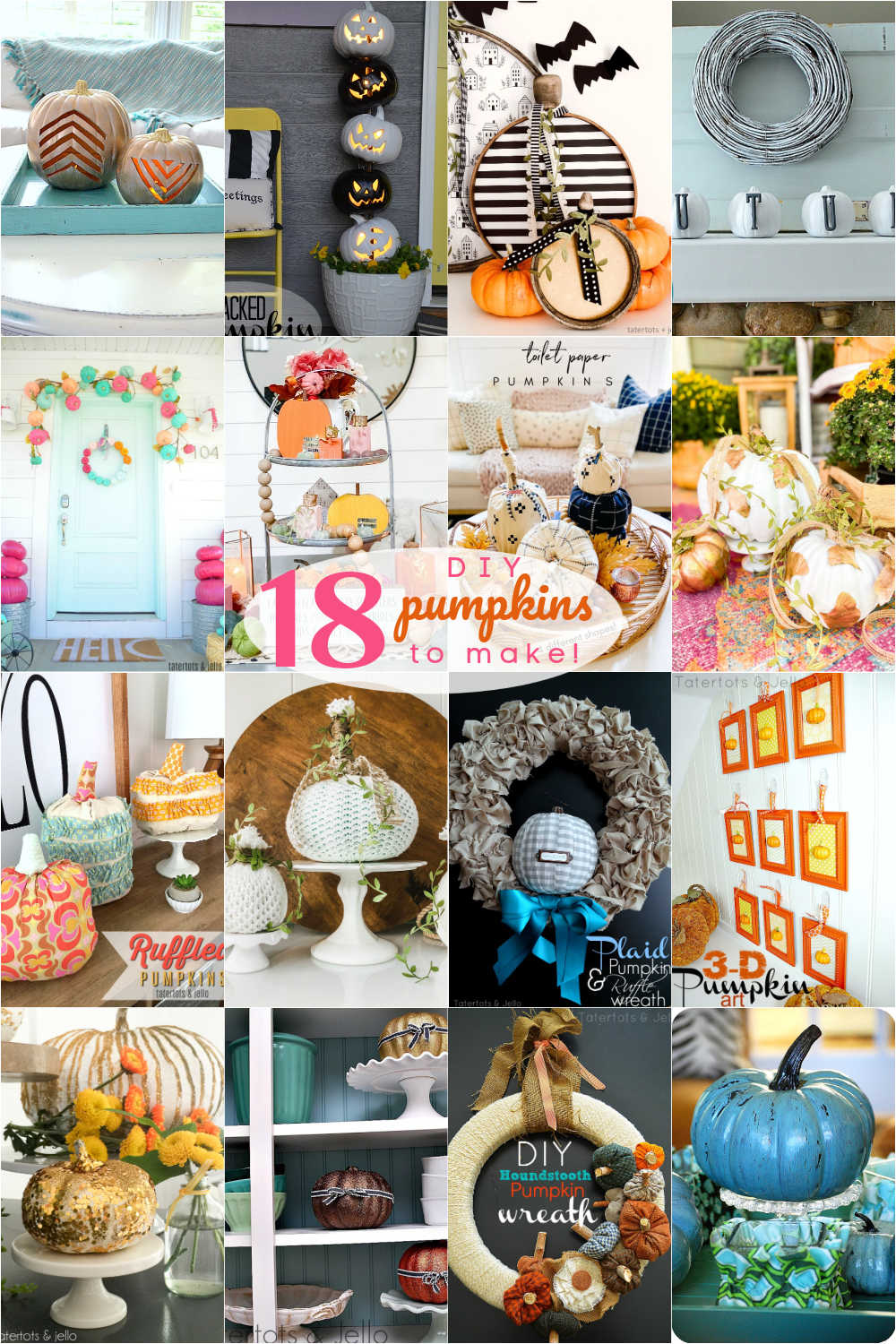 18 DIY Pumpkin Ideas for Fall! Celebrate the beginning of fall by creating some beautiful pumpkins to display! 