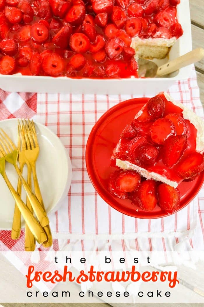 The BEST Fresh Strawberry Cream Cheese Cake Recipe!