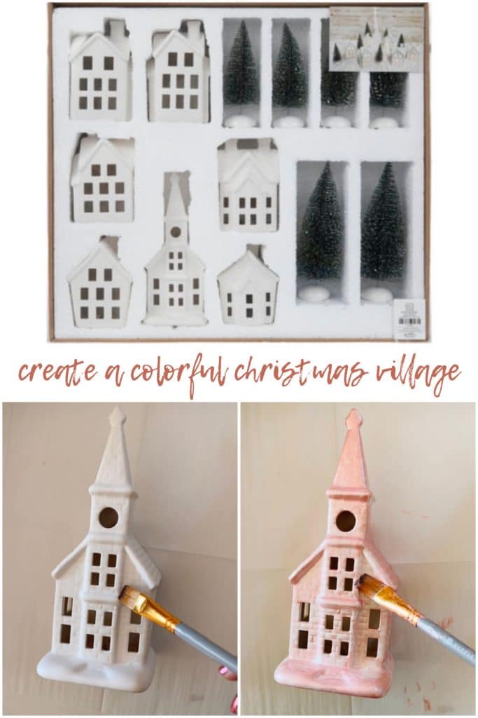 Colorful Light Up Christmas Village. Add color to this sweet light up village and display it in your home for the holidays!