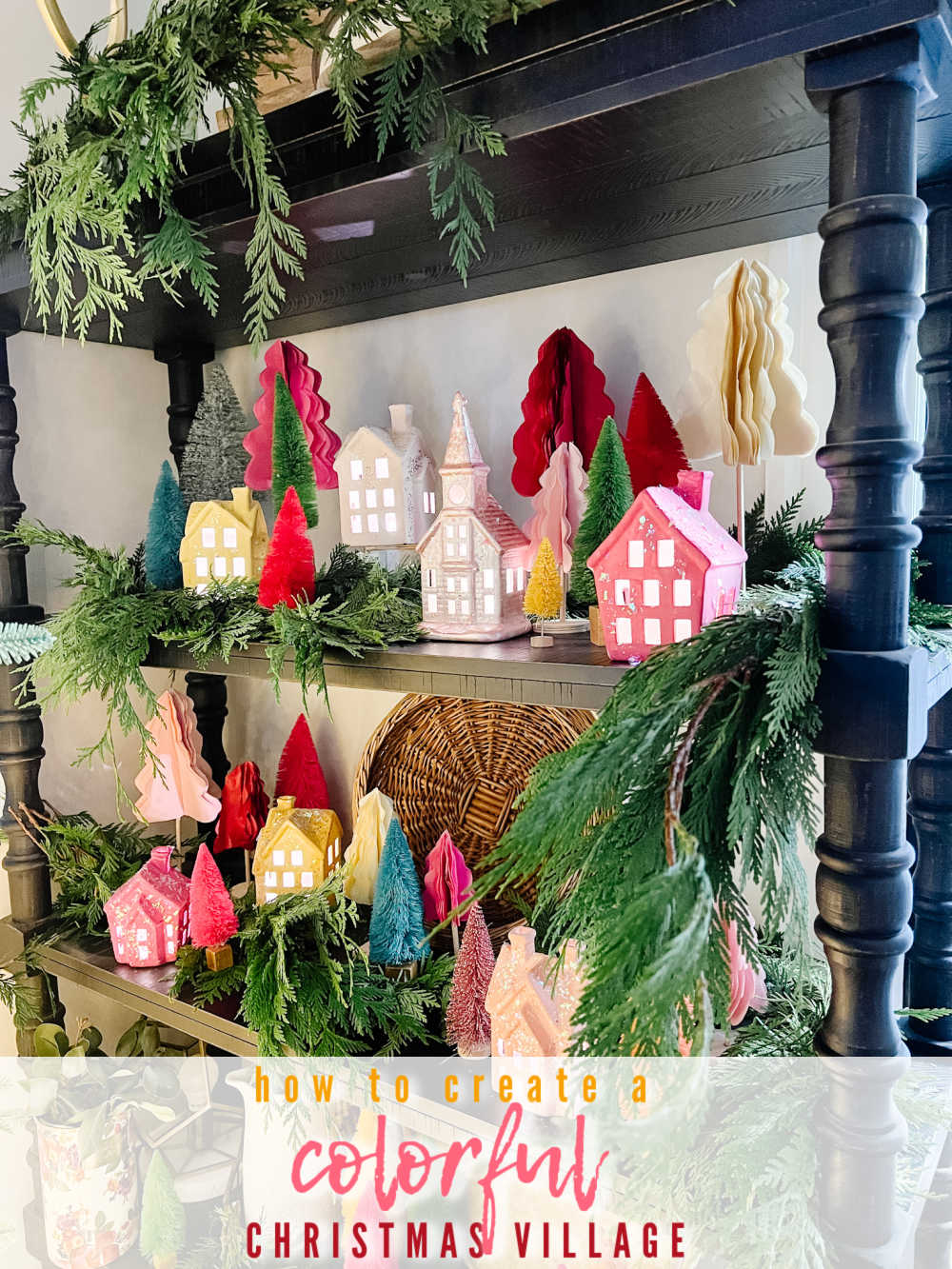 Colorful Light Up Christmas Village. Add color to this sweet light up village and display it in your home for the holidays! 