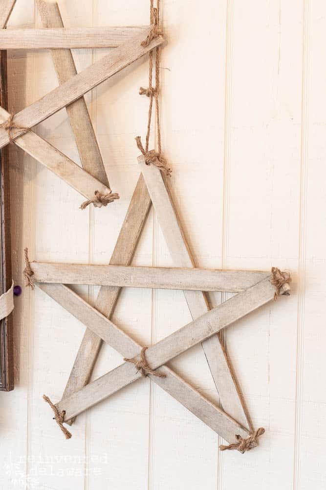 Let’s make this easy DIY farmhouse-style hanging star today! It is so easy to make these adorable wooden stars that can be used year-round!