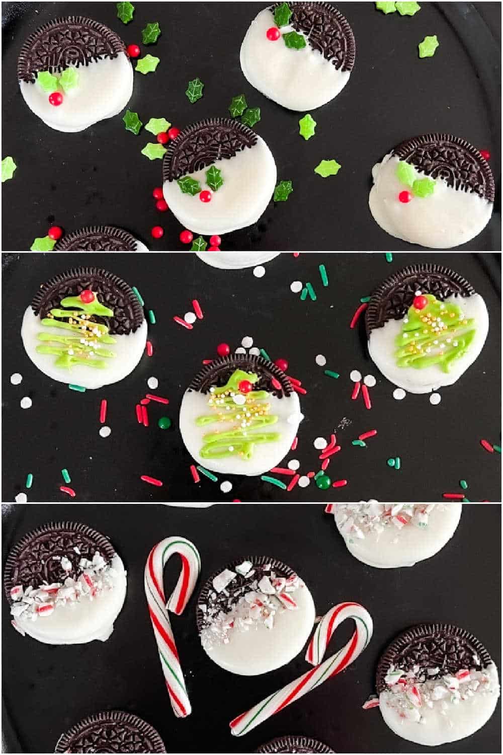Three Holiday Dipped Oreo Cookies. Celebrate the season with these three super easy and delicious chocolate-dipped holiday Oreo cookies! 