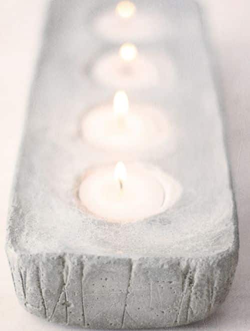 Rectangular Concrete Candle Holder at The cottage Market 