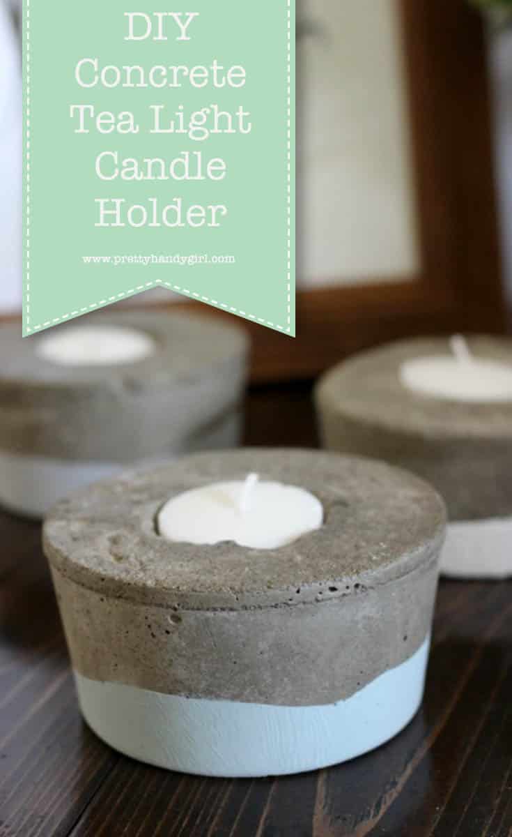 DIY Concrete Candle Holder by Brittany from Pretty Handy Girl 