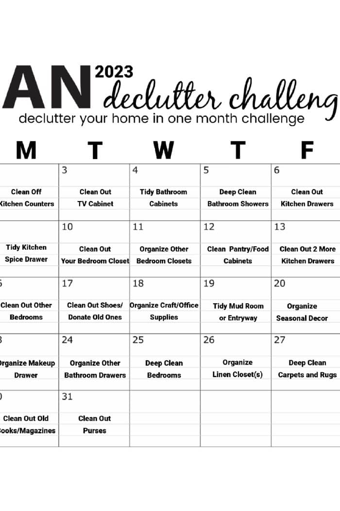 January Declutter Challenge 2023!