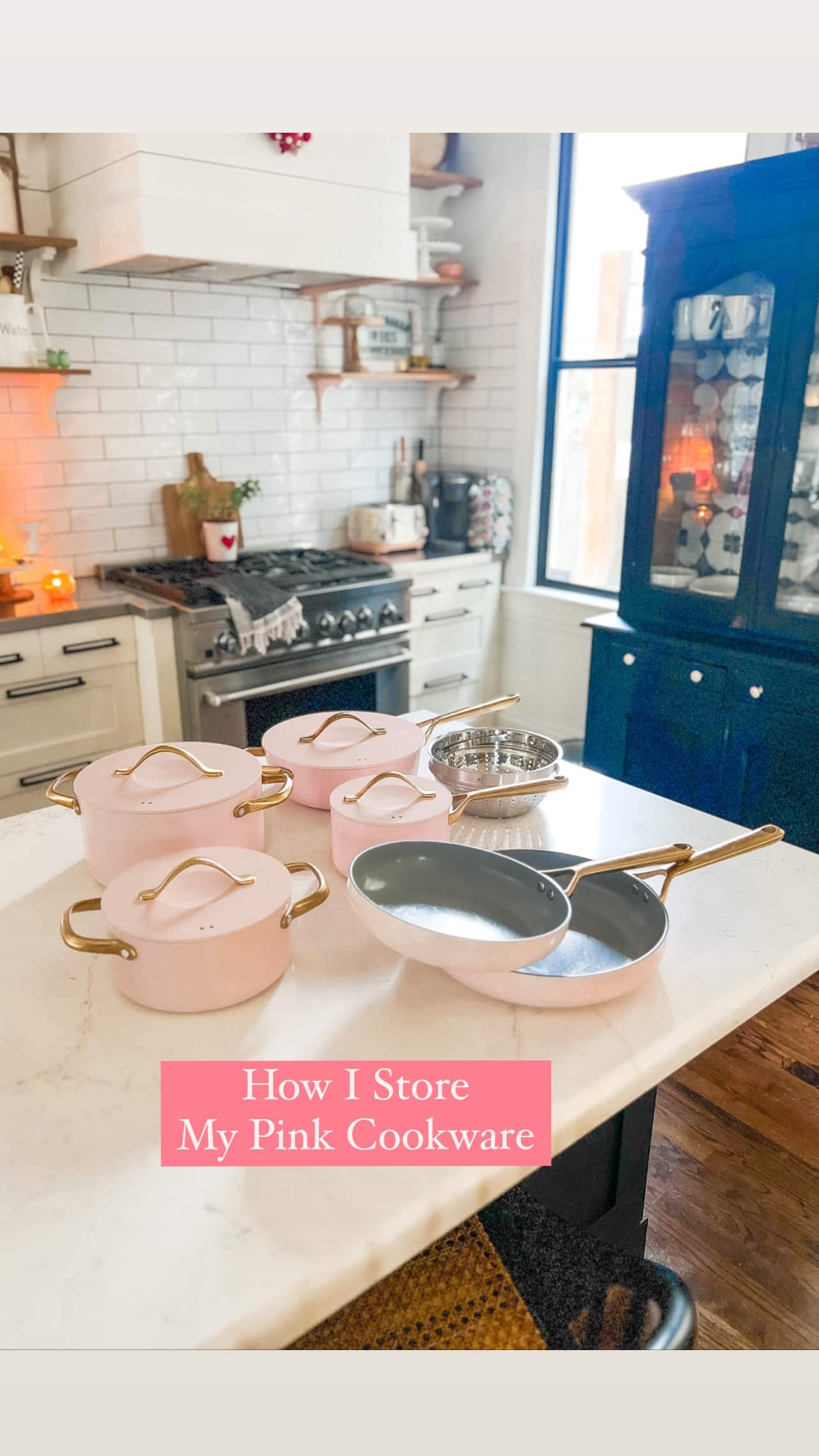 pink cookware storage 