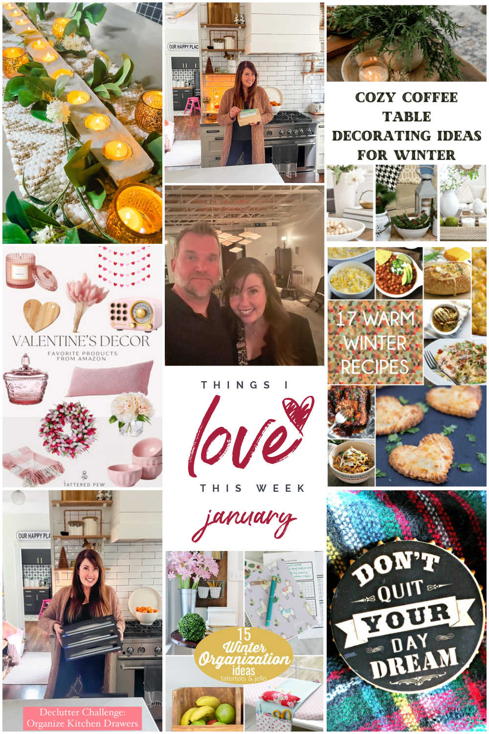 Things I Love This Week - January! Get motivated for the new year with these creative ideas to make your home cozier, more organized and get a jump on your goals! 