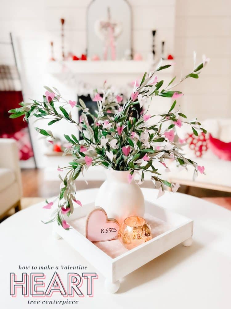 Tissue Paper Valentine Tree Centerpiece. Use inexpensive sheets of tissue paper to create a sweet valentine tree for a centerpiece of focal point!