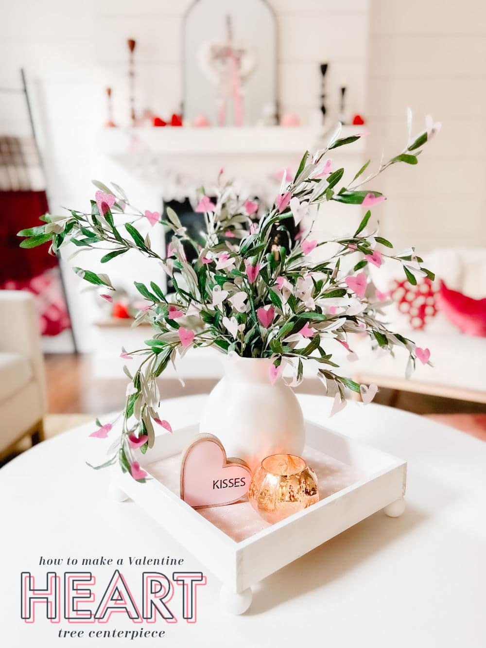 Tissue Paper Valentine Tree Centerpiece - so easy to make!
