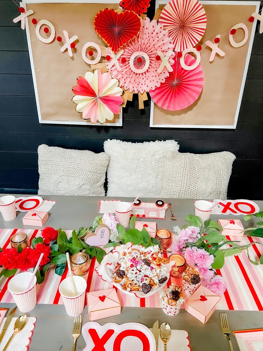 Sweet and Salty Valentine Snack Mix. Celebrate Valentine's Day this month with this yummy mix of pretzels, white chocolate, popcorn and candy. It's perfect for movie night, neighbor gifts or a lunch time snack! 