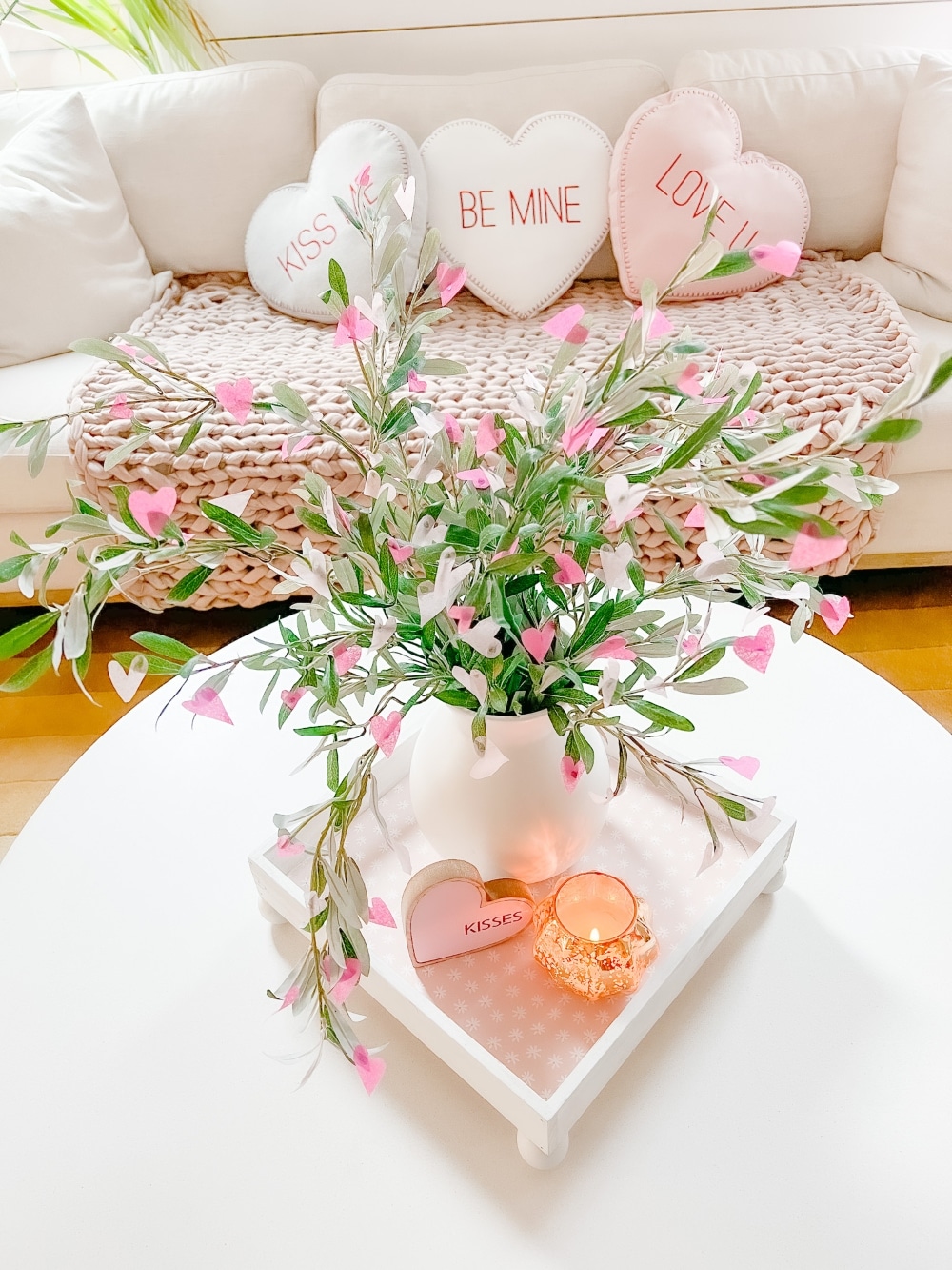 Tissue Paper Valentine Tree Centerpiece - so easy to make!