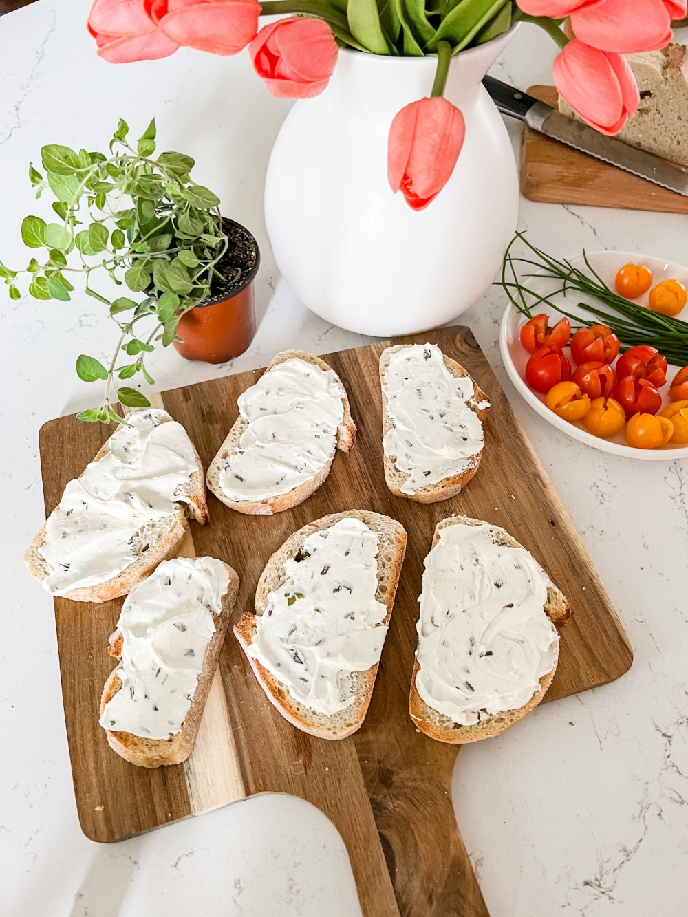 ingredients to make spring tulip toast