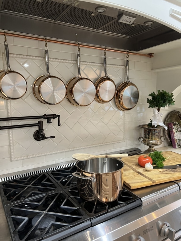 Follow along as we show you how to make an elegant pot rack from copper pipe. See our full step by step instructions!