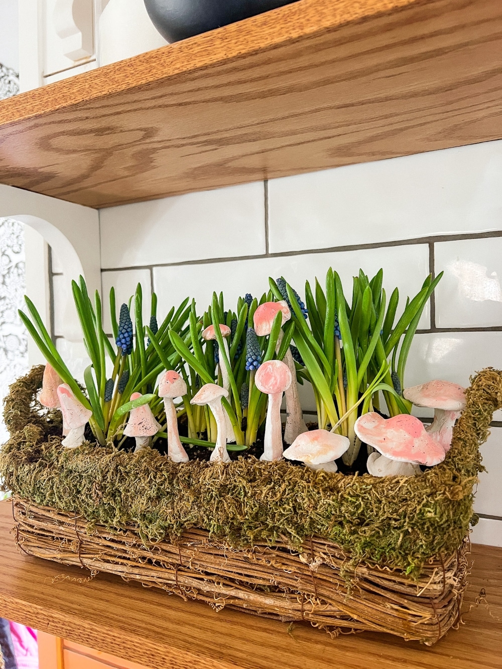 Anthropologie-Inspired Clay Mushroom Plant Stakes. Make these adorable clay mushroom stakes to add to planters and for Spring!