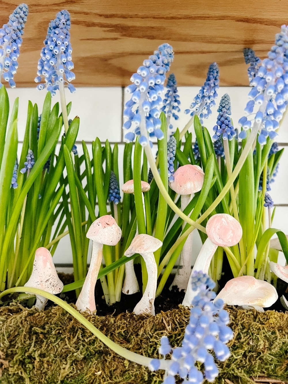 Anthropologie-Inspired Clay Mushroom Plant Stakes. Make these adorable clay mushroom stakes to add to planters and for Spring!