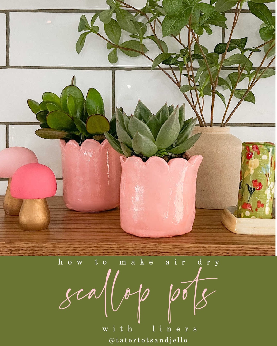 DIY Clay Succulent Scallop Pots