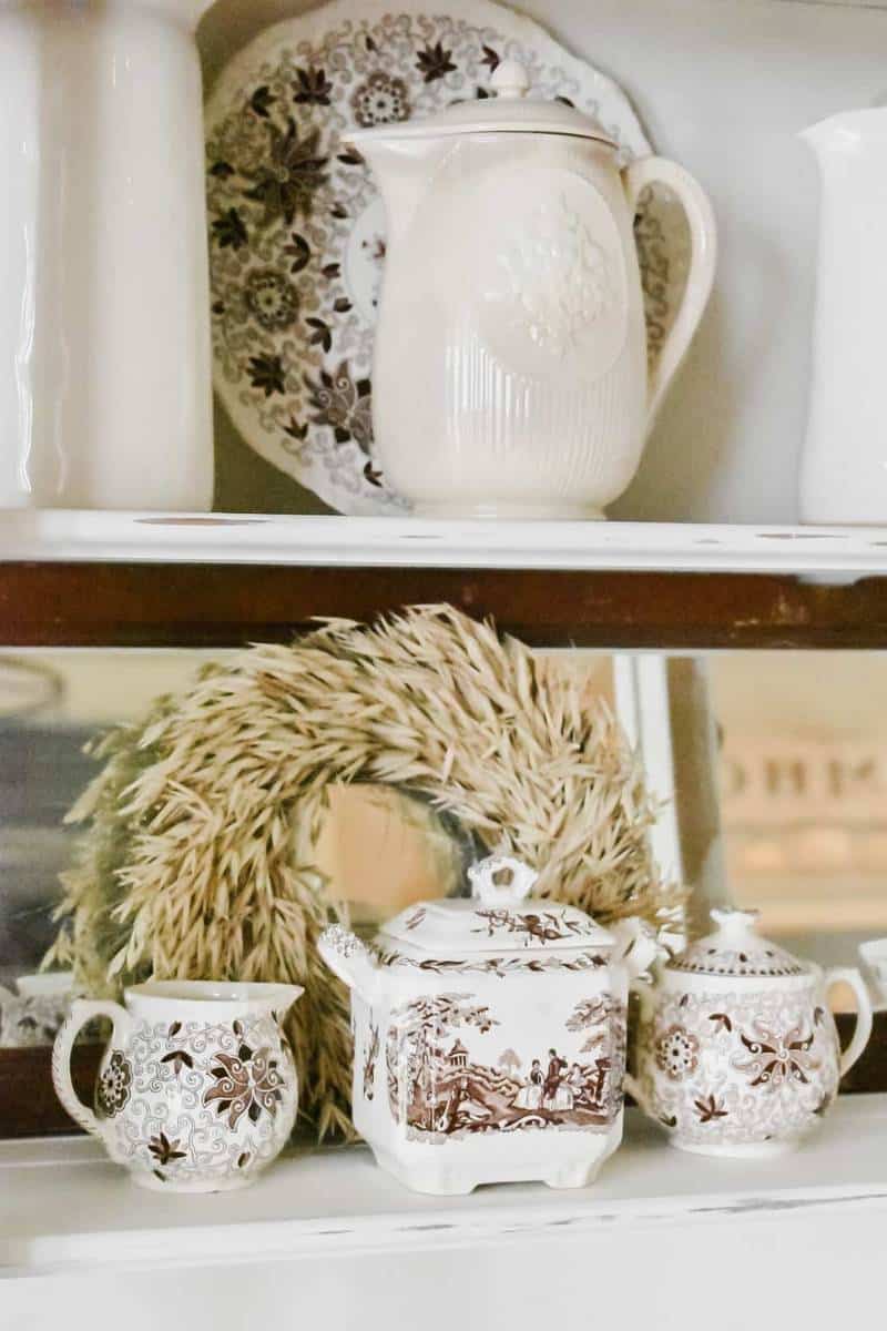 Do you have trouble styling your china cabinet or kitchen hutch?  I have some easy step by step ideas on how to decorate you hutch with layers that add uniqueness and interest. 