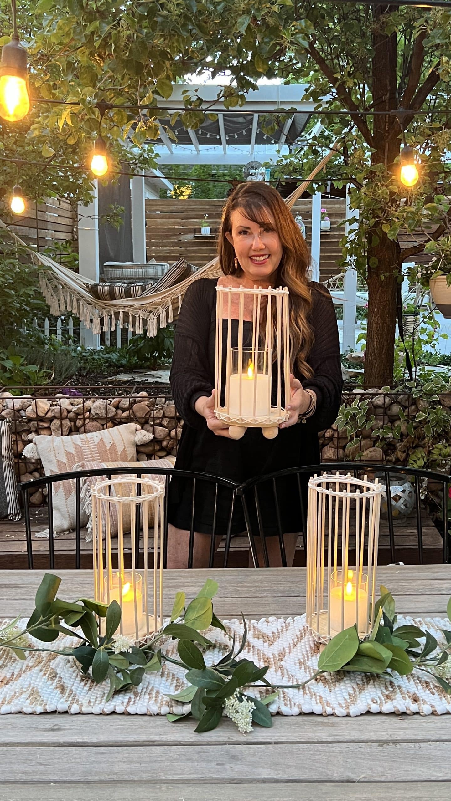 DIY Boho Wood Lanterns. Turn basic wood items and twine into beautiful boho lanterns to light up your yard and home this summer! 