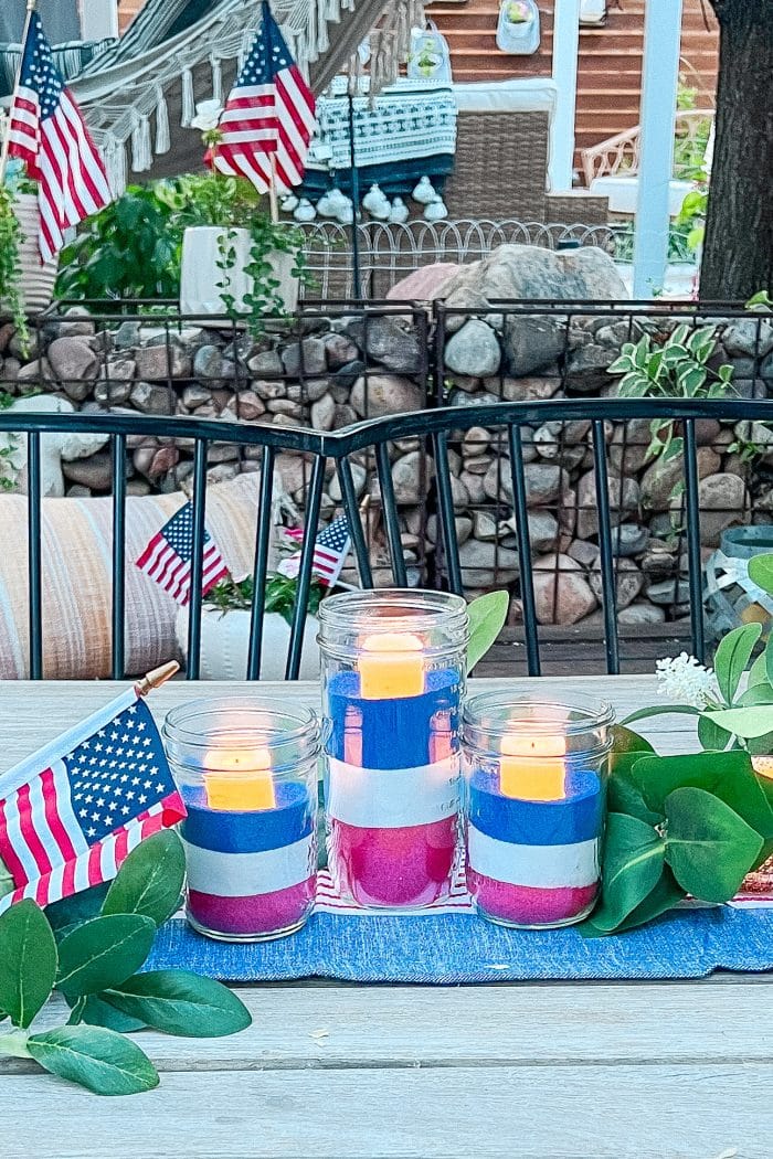 Easy Patriotic Candle Centerpiece