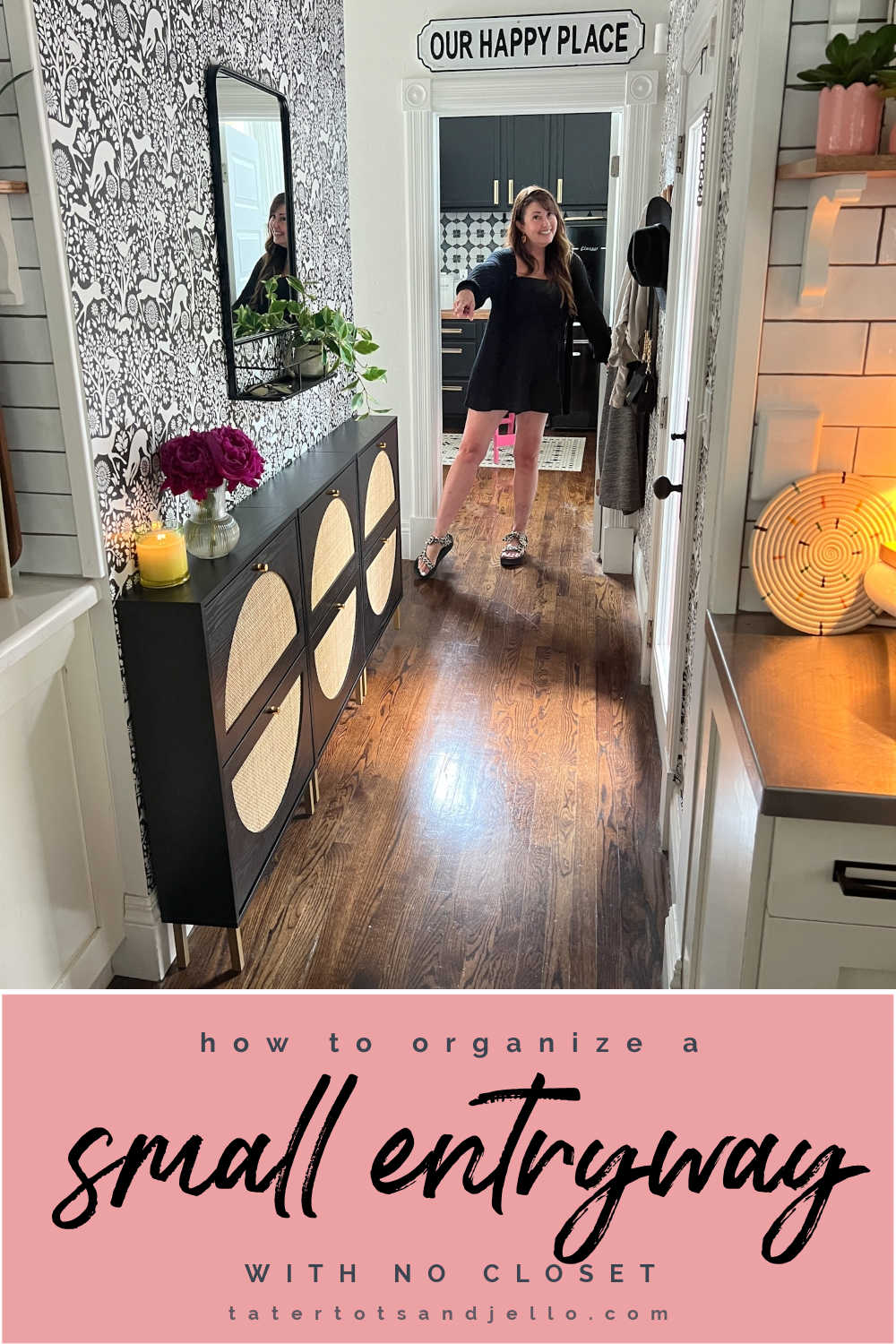 How to Organize a No-Closet Entryway. Tired of shoes and coats cluttering up your no closet entryway? Make your cluttered entryway efficient and beautiful in one day.