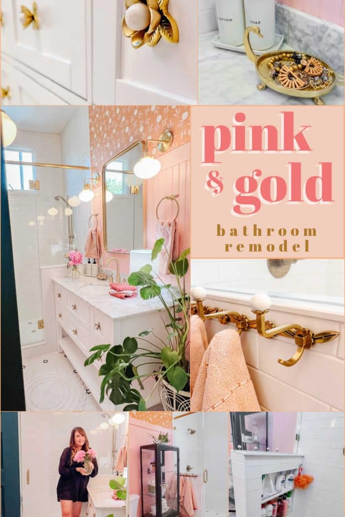 Pink and Gold Kids Bathroom Remodel