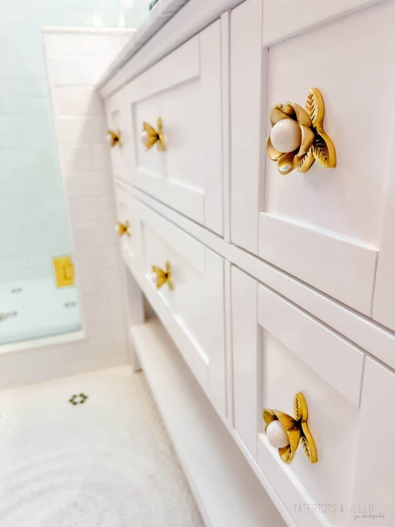 Pink and Gold Kids Bathroom Remodel. Bring a hint to your kids bathroom with these affordable and classic ideas. 