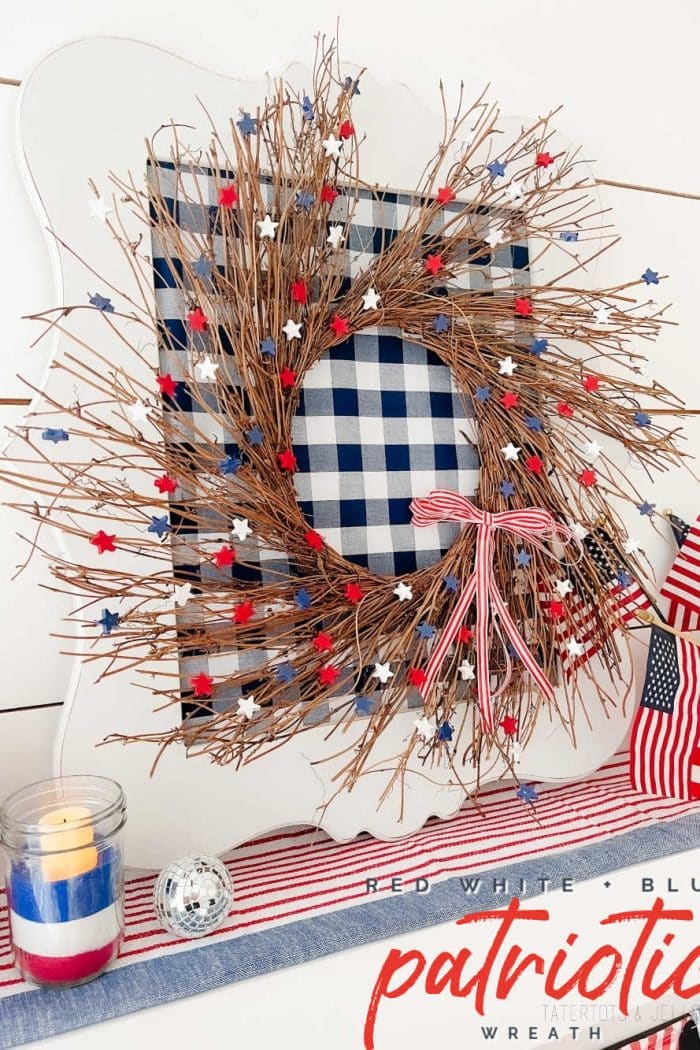 Patriotic Red White and Blue Star Wreath