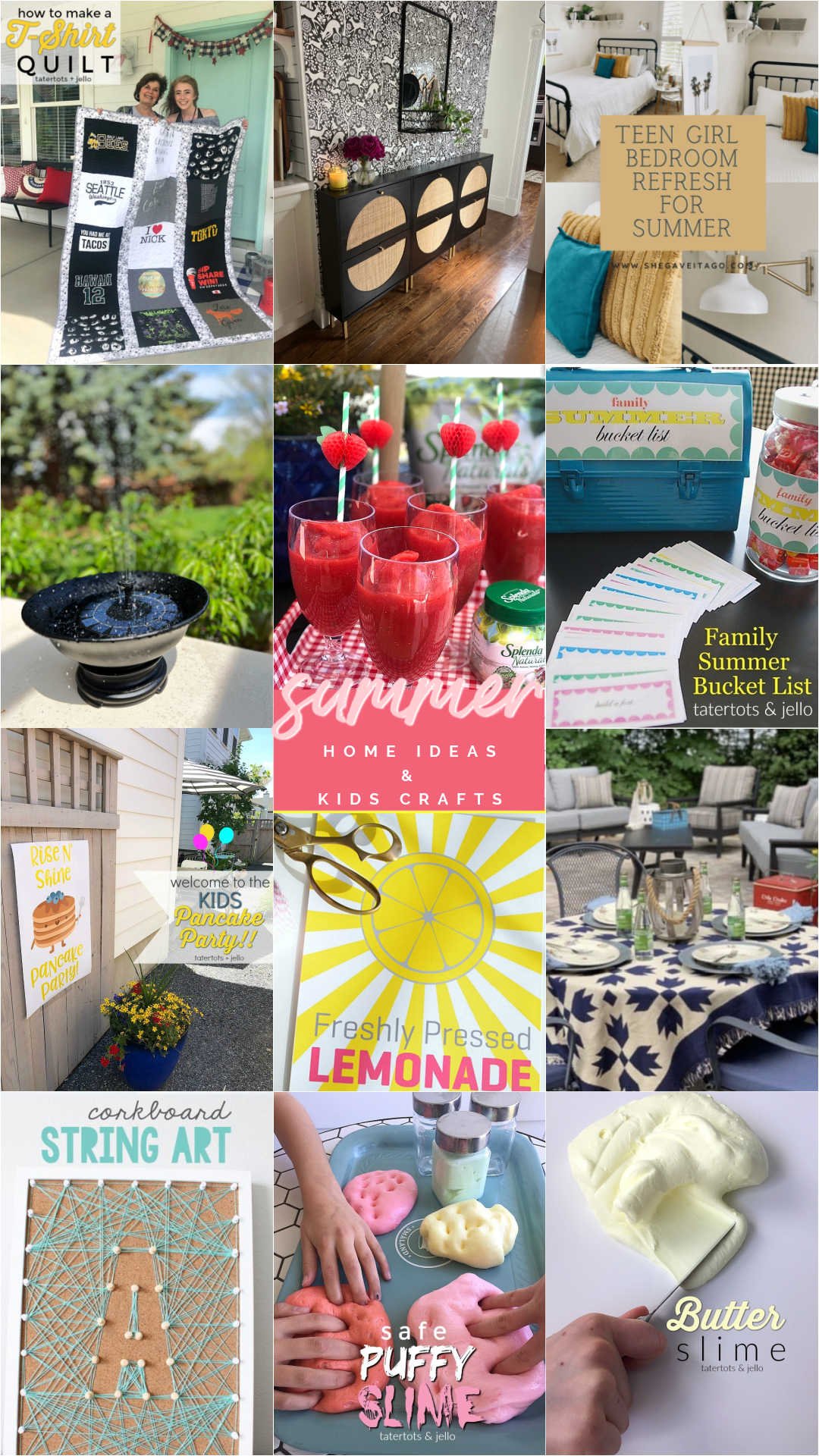 Summer Home Ideas and Kids Crafts. Celebrate Summer, warmer weather and the end of school with these sunny ideas! 