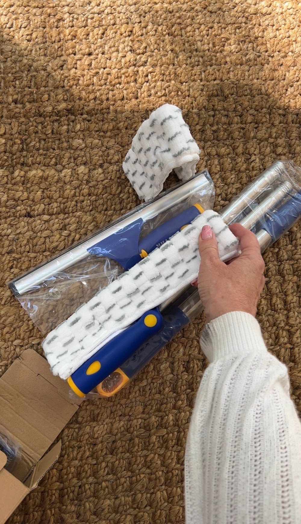 my favorite telescopic window cleaning system with microfiber reusable pads and squeegee 