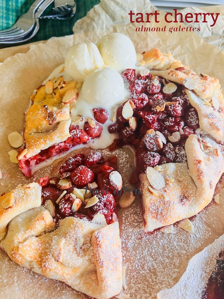 Utah Tart Cherries and an Easy Tart Cherry and Almond Galette Recipe. Harness the health benefits of tart cherries and create a gorgeous dessert in this rustic and delicious galette.