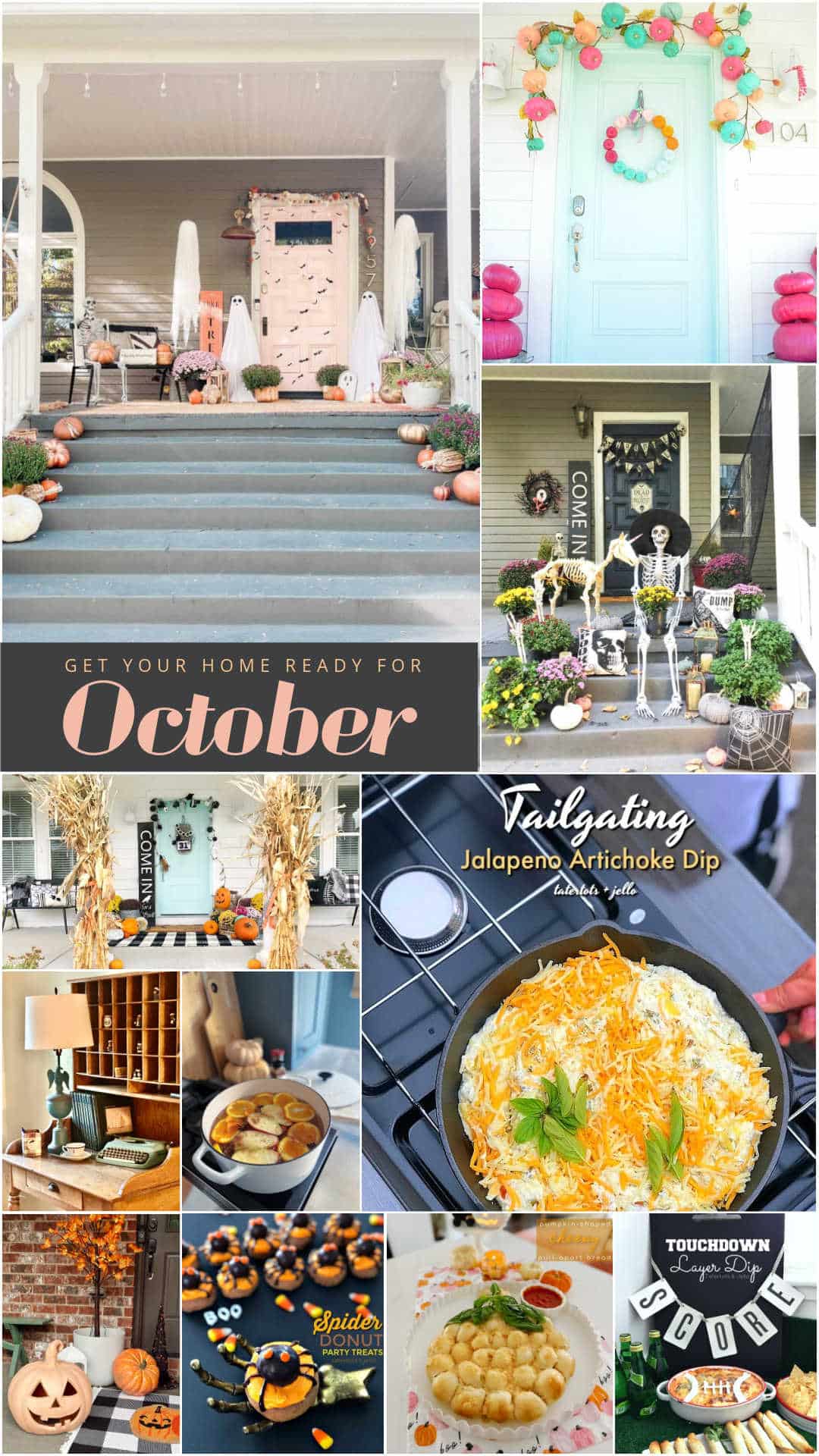 Getting Your Home Ready for October. Fall Cozy Ideas, Sweet Halloween Decor, Spooky Food, and Game Day Recipes!