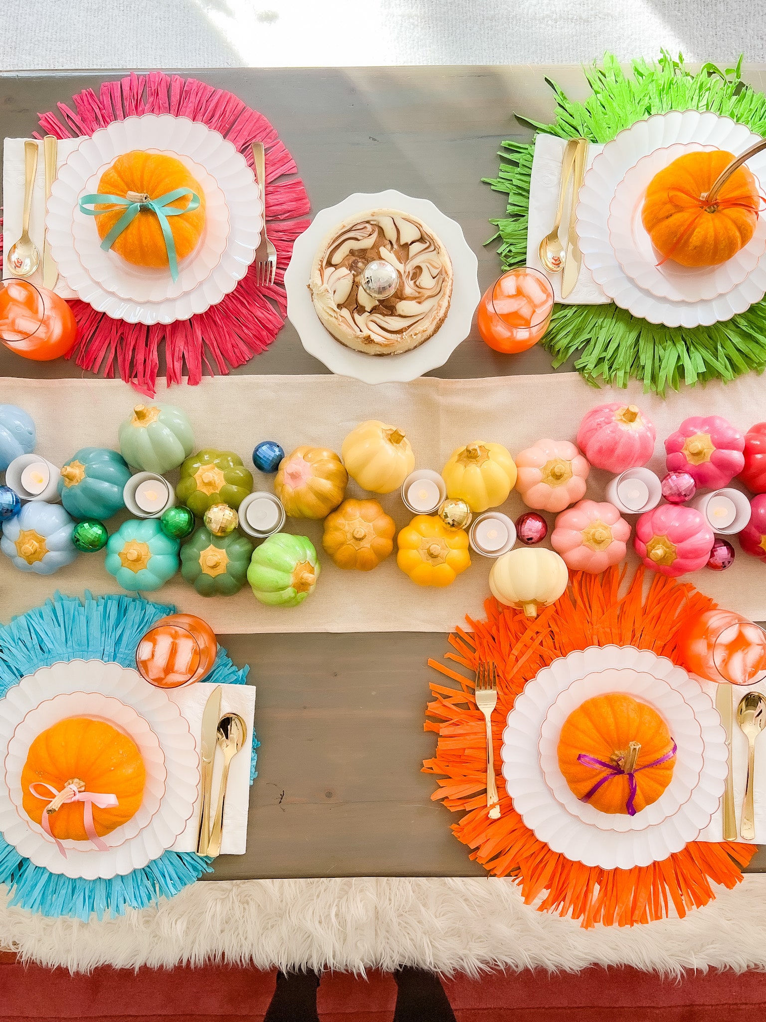 Colorful Friendsgiving Table Idea