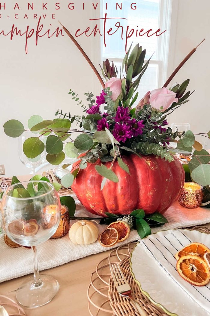Gorgeous Thanksgiving Fresh Flower Pumpkin Centerpiece with No Carving