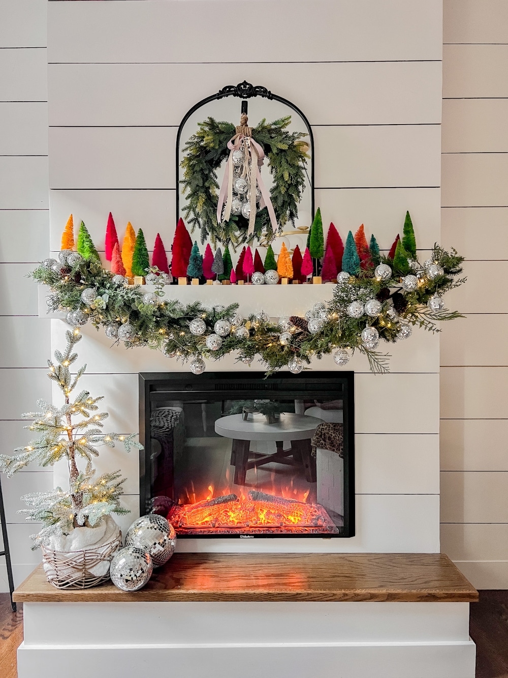 Dazzling DIY: Disco Ball-themed Christmas Mantel Tutorial. Add more sparkle to your holiday with this dazzling sparkly mantel!