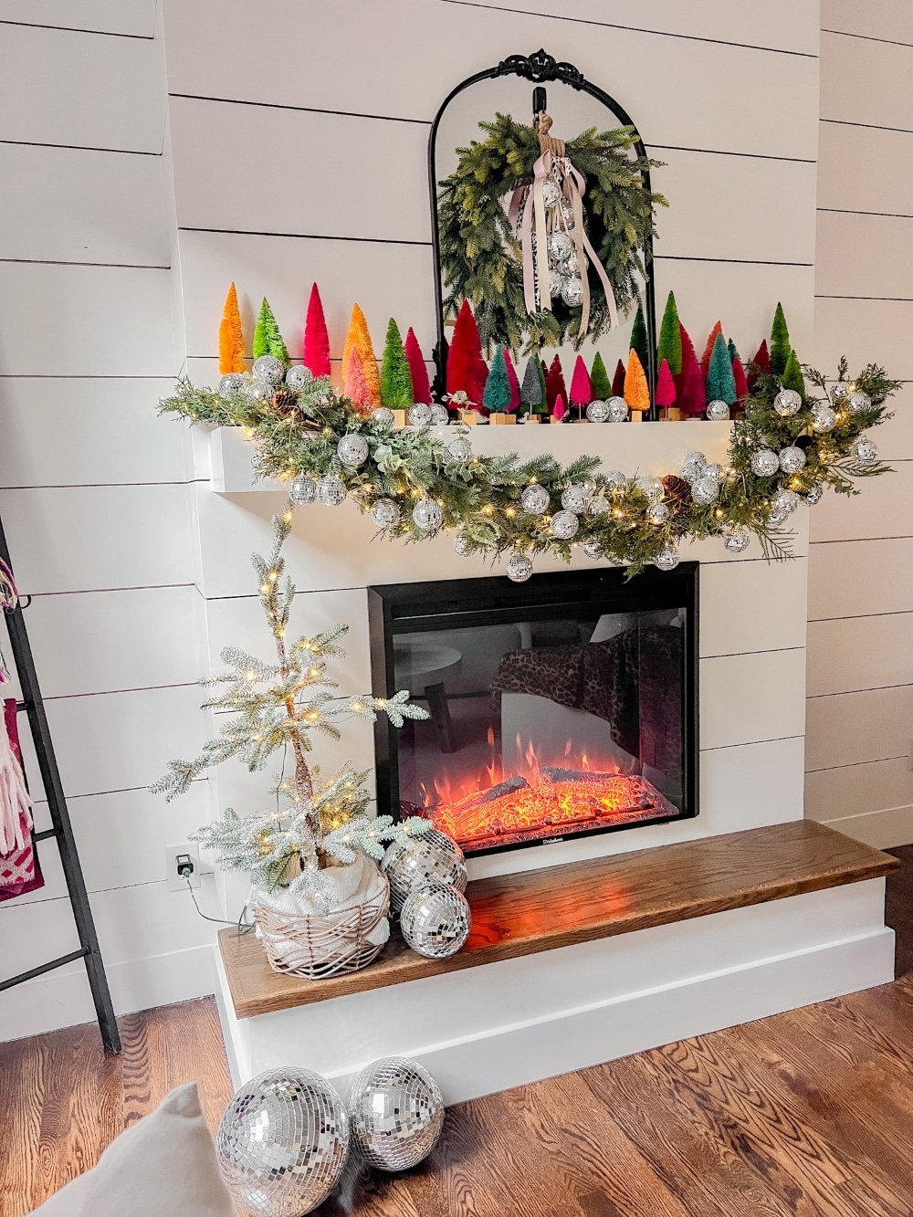 Dazzling DIY: Disco Ball-themed Christmas Mantel Tutorial. Add more sparkle to your holiday with this dazzling sparkly mantel!