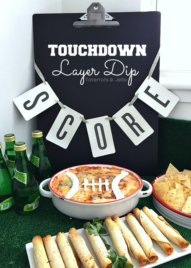 Touchdown Hot Layered Mexican Dip is a quick and filling recipe and perfect for any party.