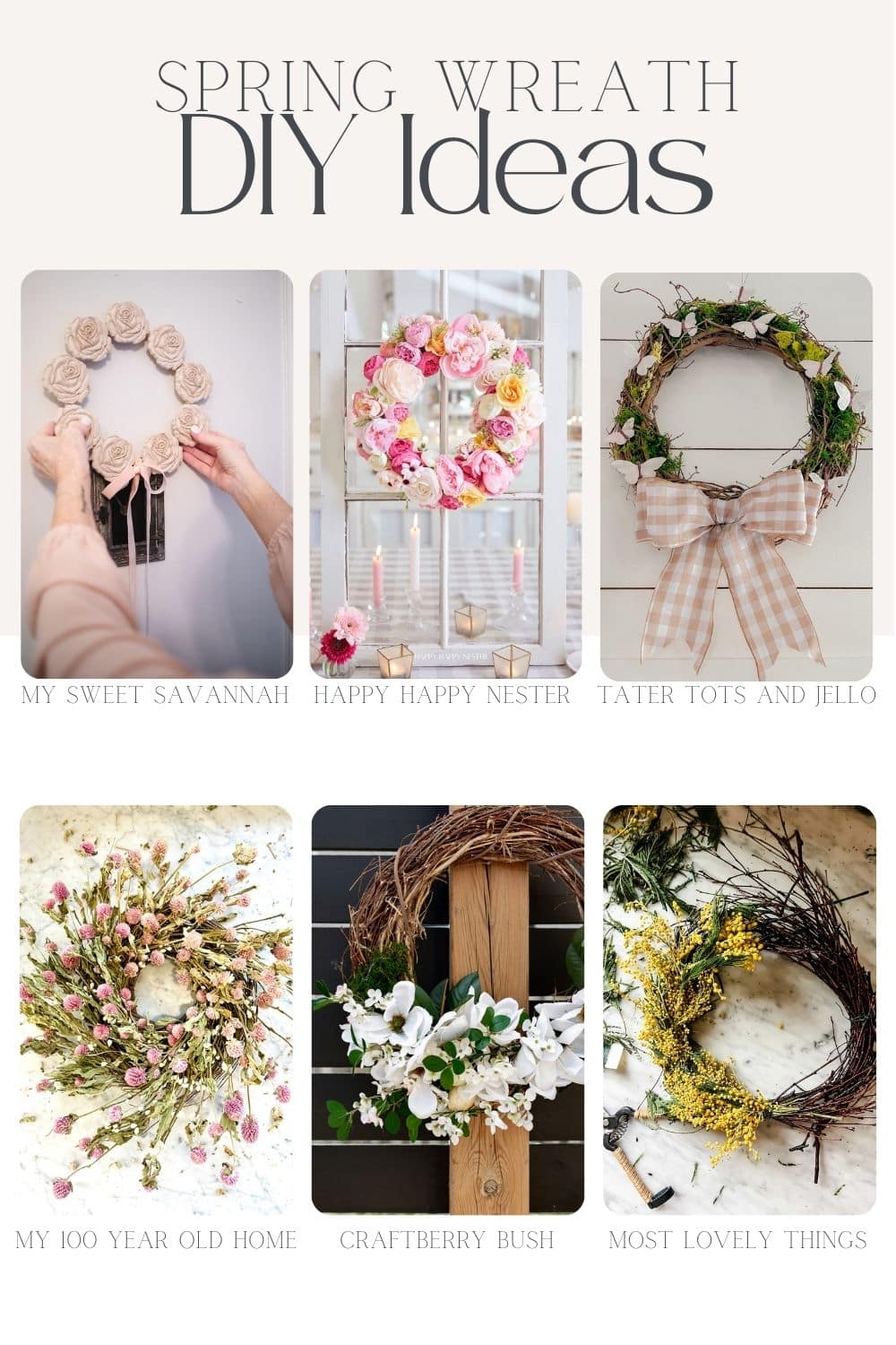 6 fresh and beautiful spring wreaths!