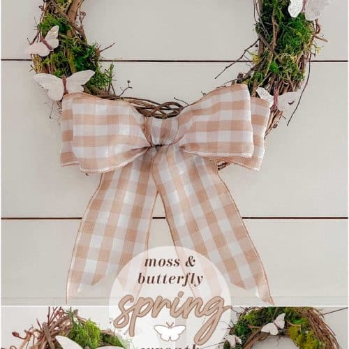 Spring Moss and Butterfly Wreath. Learn how to create a charming Spring Moss and Butterfly Wreath, perfect for welcoming the season with its rustic elegance and whimsical flair, plus 5 other DIY spring wreaths!