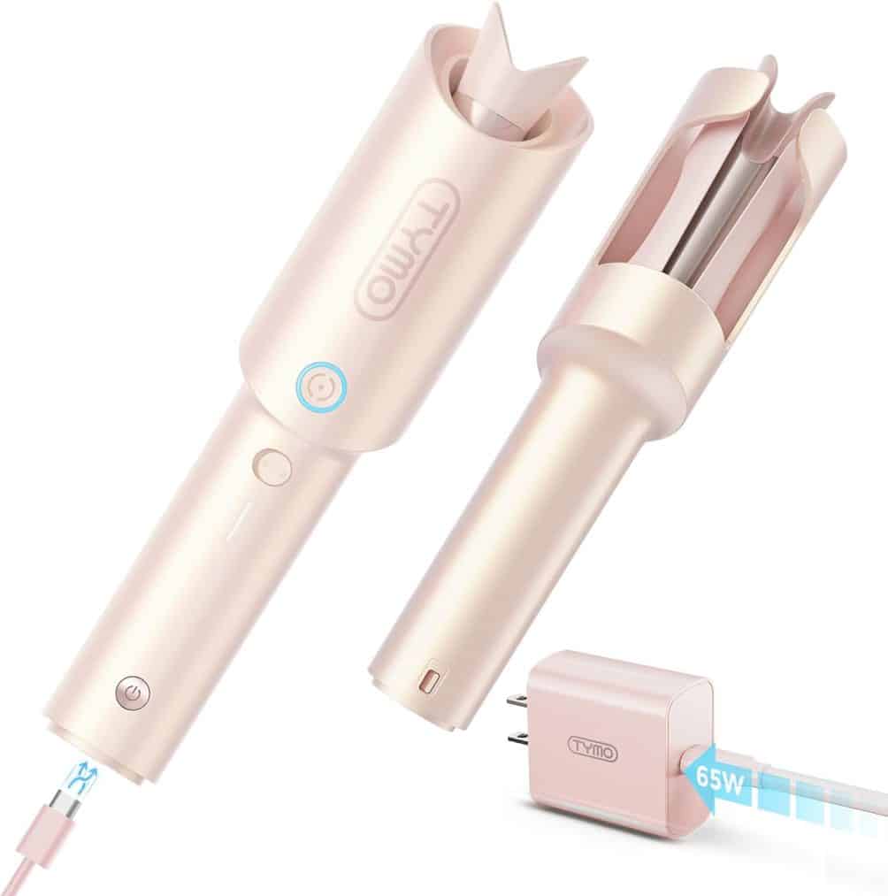 QUICK EASY CURLS FOR BEGINNERS - This automatic hair curler features one-click auto-rotation, taking the hassle out of styling and creating consistent curls every time. In just 10 minutes, you're ready to go with fabulous curls. This curling wand can be used cordless or corded and is great for travel! 