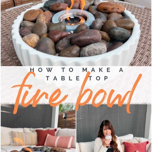 How to Make a Tabletop Fire Bowl. Make a tabletop fire bowl with a ceramic planter, rocks, and a concrete center, fueled by rubbing alcohol or tiki torch fuel, for indoor or outdoor ambiance.