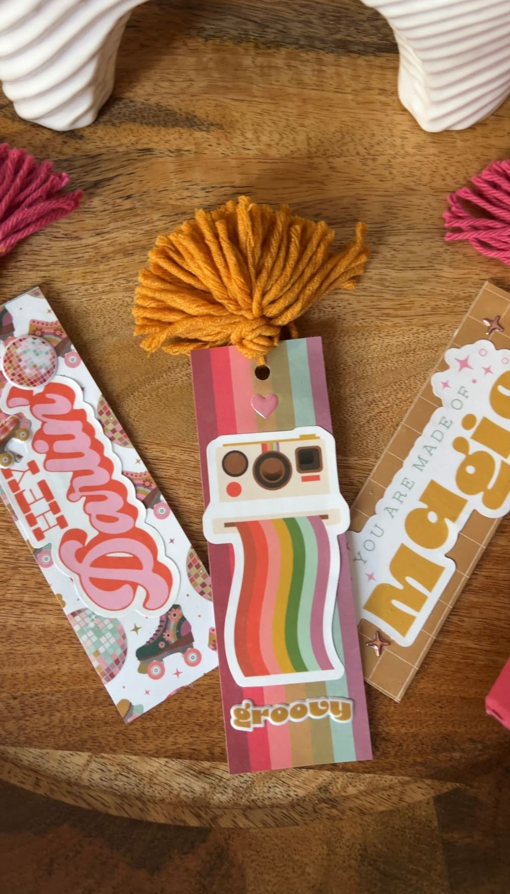 Kids Craft: DIY Tassel Bookmarks. Encourage love of reading with your kids by making personalized DIY Tassel Bookmarks with your kids using colorful paper, stickers, and yarn.