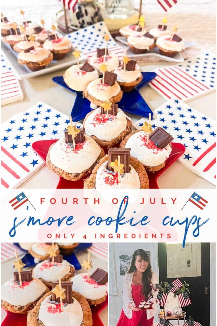 Fourth of July S’mores Cookie Cups
