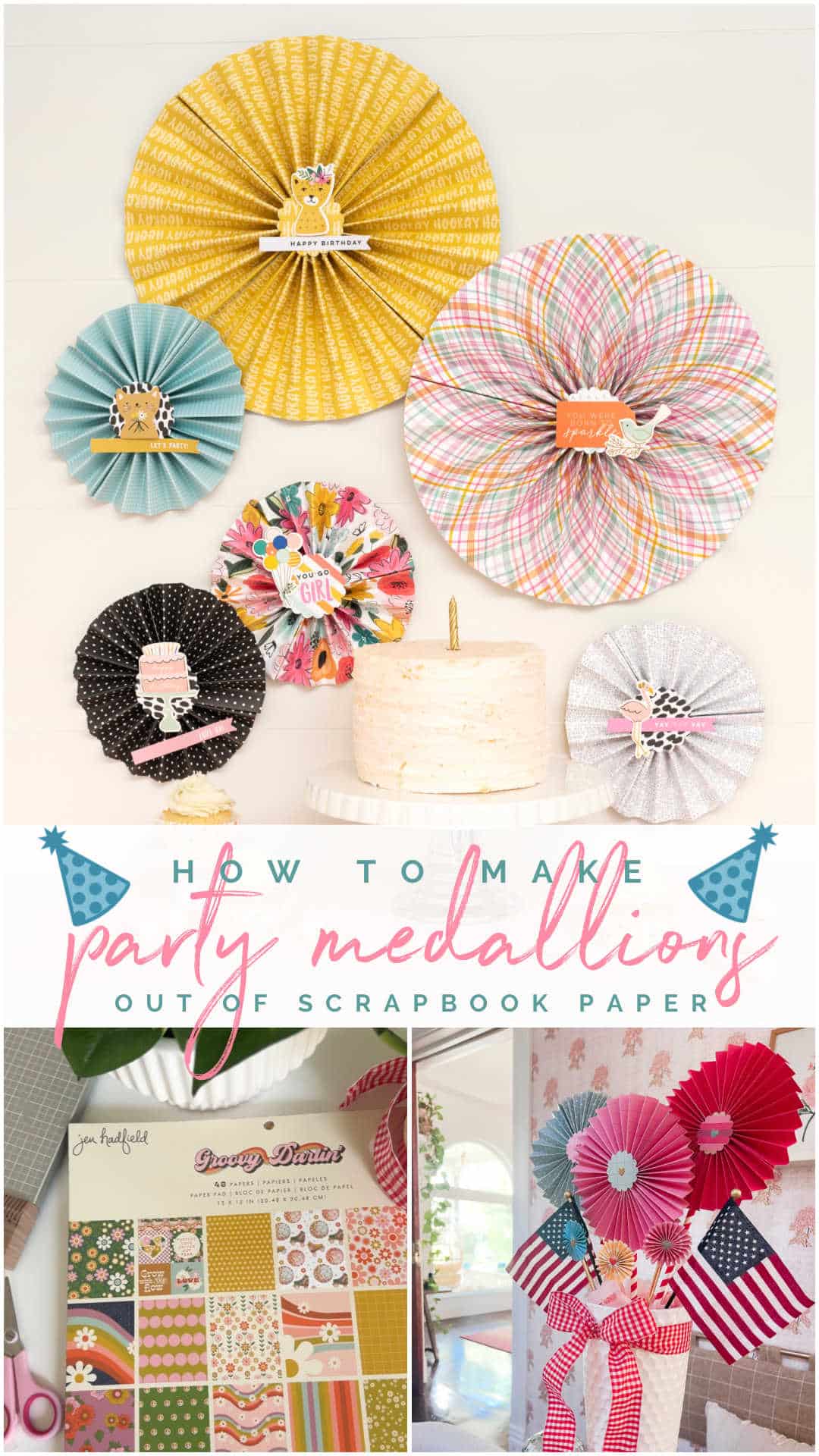 Turn Scrapbook Paper into Party Medallions. Learn how to create versatile and stunning paper medallions using scrapbook paper for festive decorations, perfect for any celebration.